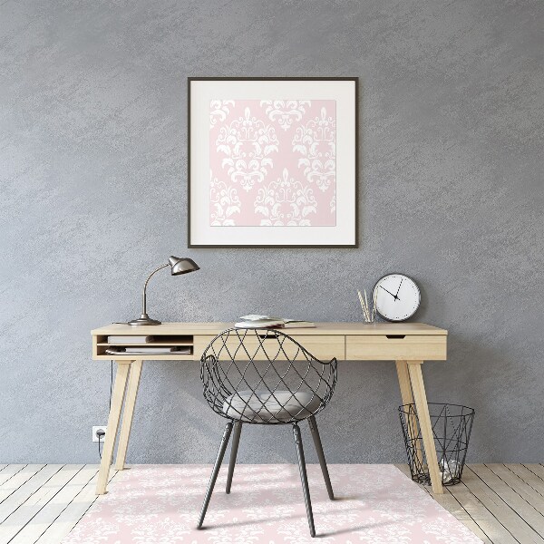 Alfombra para silla de escritorio Damasco rosa