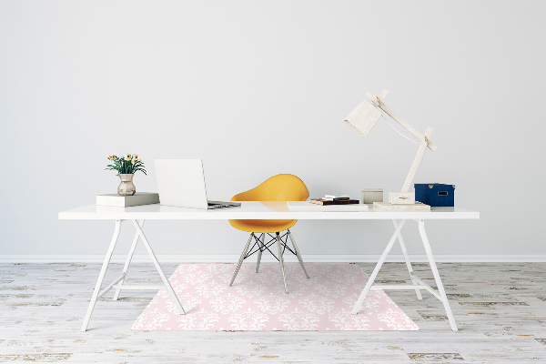 Alfombra para silla de escritorio Damasco rosa