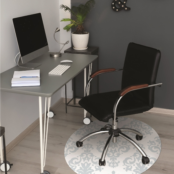 Alfombra para silla de escritorio Adorno gris