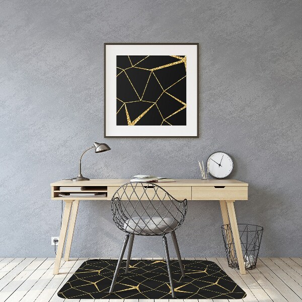 Alfombra para silla de escritorio Mosaico de oro y negro