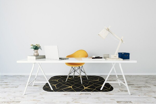 Alfombra para silla de escritorio Mosaico de oro y negro