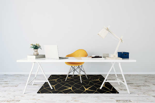 Alfombra para silla de escritorio Mosaico de oro y negro