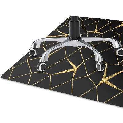Alfombra para silla de escritorio Mosaico de oro y negro