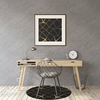 Alfombra para silla de escritorio Mosaico de oro y negro