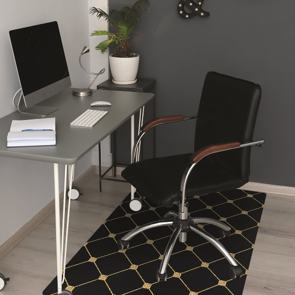 Alfombra silla ordenador Diamantes dorados