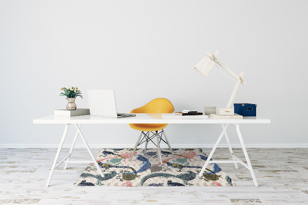 Alfombra para silla de escritorio Codornices pintados