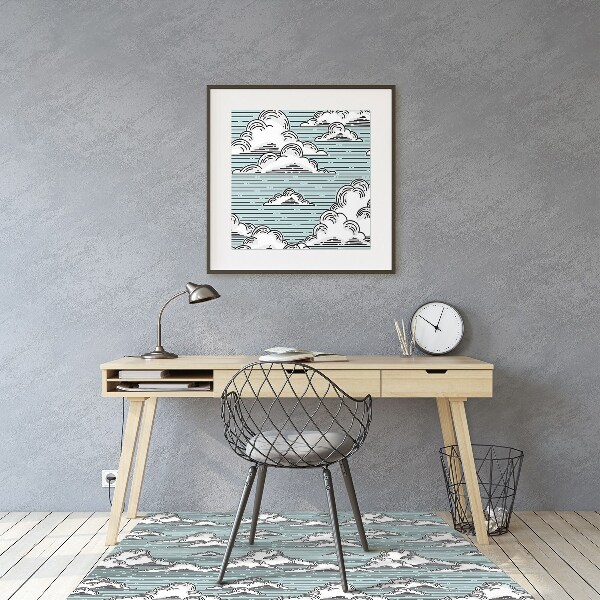 Alfombra para silla de escritorio Dibujo de nubes