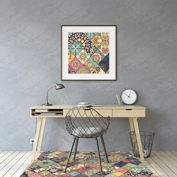 Alfombra silla ordenador Mosaico étnico