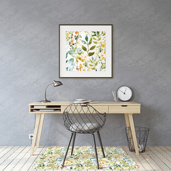 Alfombra silla ordenador Flores boho