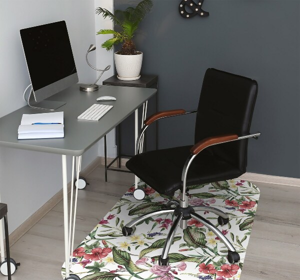 Alfombrilla para silla de escritorio Flores tropicales