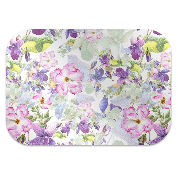 Alfombra silla escritorio Flores moradas