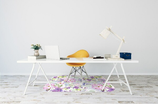 Alfombra silla escritorio Flores moradas