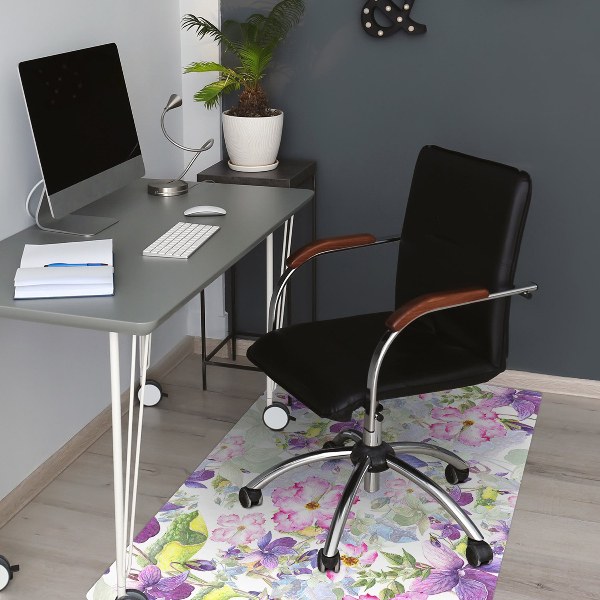 Alfombra silla escritorio Flores moradas