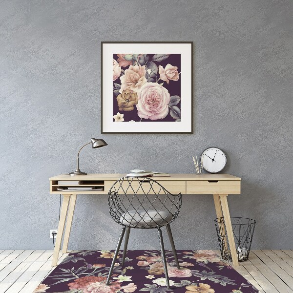 Alfombra para silla de escritorio Flores de jardín