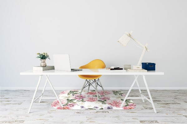 Alfombra para silla de escritorio Flores de arte