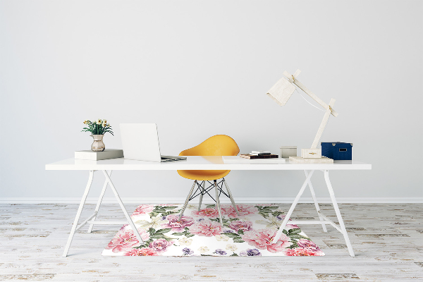 Alfombra para silla de escritorio Flores de arte