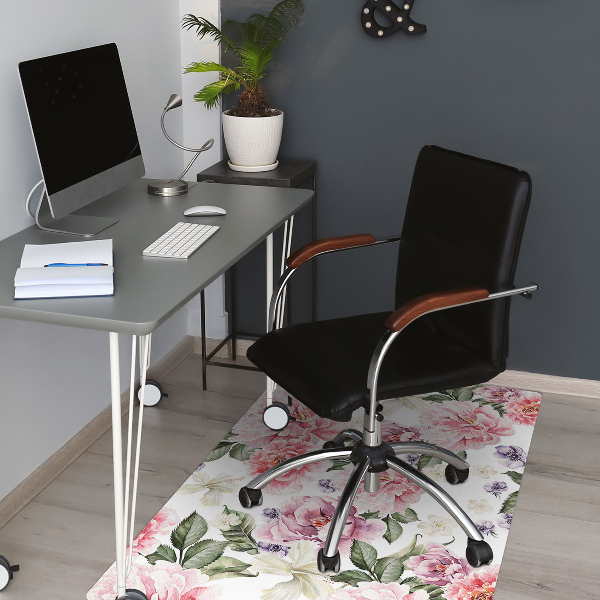 Alfombra para silla de escritorio Flores de arte
