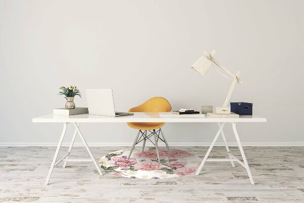 Alfombra para silla de escritorio Flores de arte