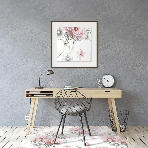 Alfombra para silla de escritorio Flores