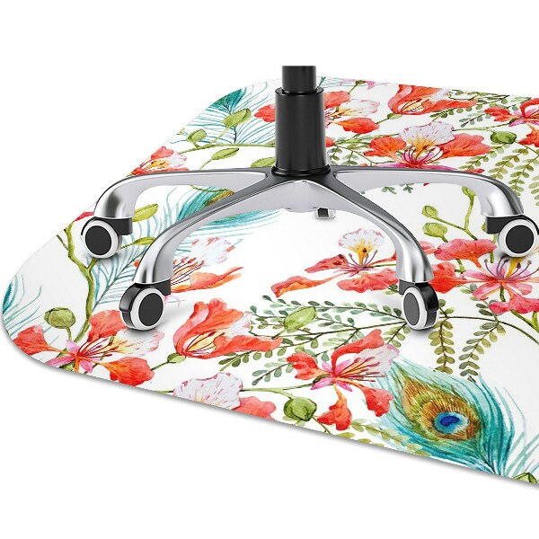 Alfombra para silla de escritorio Plumas de pavo real