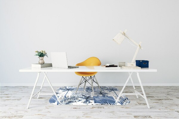 Alfombra para silla de escritorio Palma azul