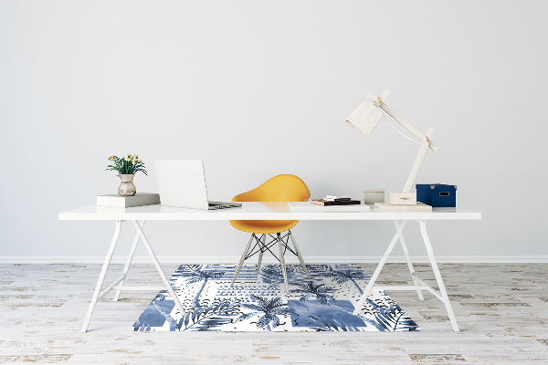 Alfombra para silla de escritorio Palma azul
