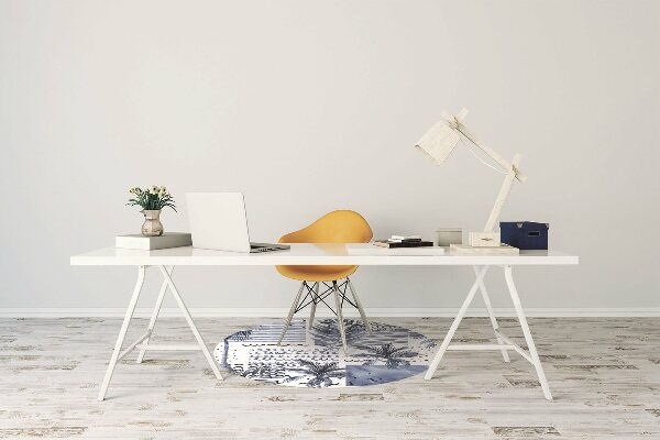 Alfombra para silla de escritorio Palma azul
