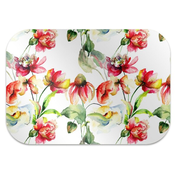 Alfombra protectora suelo para silla Flores silvestres