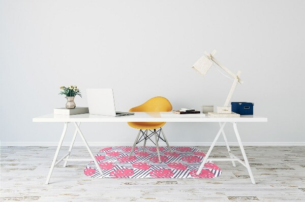 Alfombra para silla de escritorio Hojas rosadas