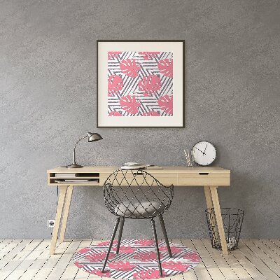 Alfombra para silla de escritorio Hojas rosadas