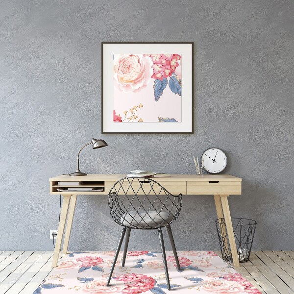 Alfombrilla para silla de escritorio Hortensias