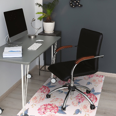 Alfombrilla para silla de escritorio Hortensias