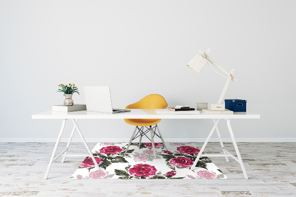 Alfombra silla escritorio Rosas pintadas