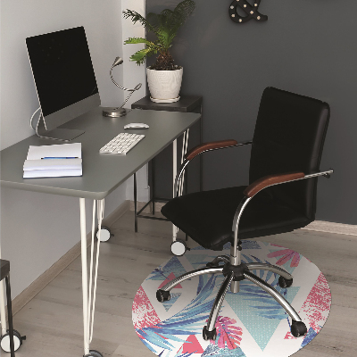 Alfombra protectora suelo para silla Hojas y triángulos
