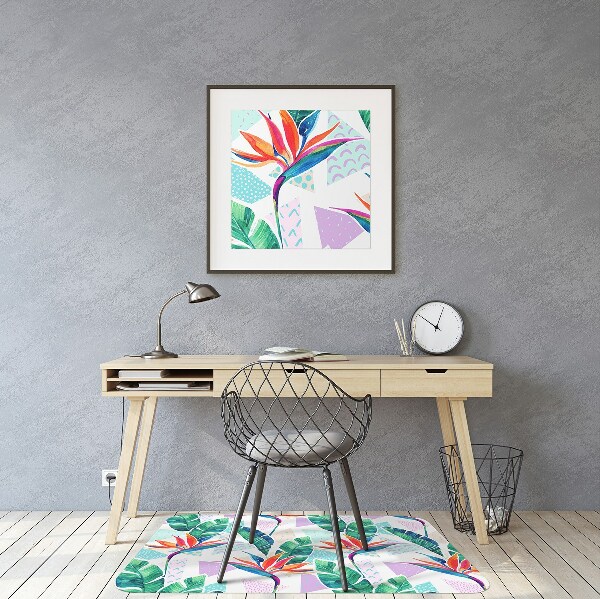 Alfombra para silla de escritorio Flora tropical