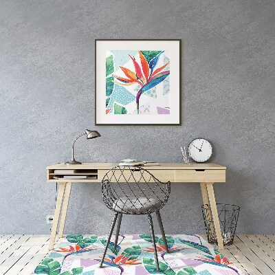 Alfombra para silla de escritorio Flora tropical