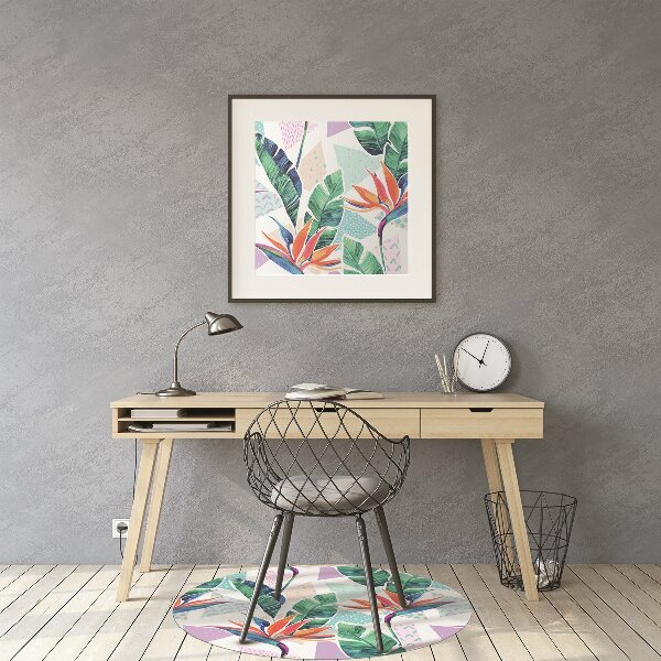 Alfombra para silla de escritorio Flora tropical
