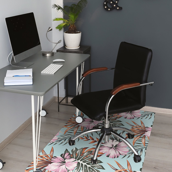 Alfombra para silla de escritorio Flores hibiscus