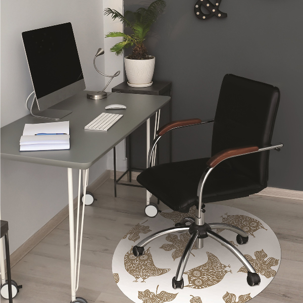Alfombra para silla de escritorio Hojas y búhos