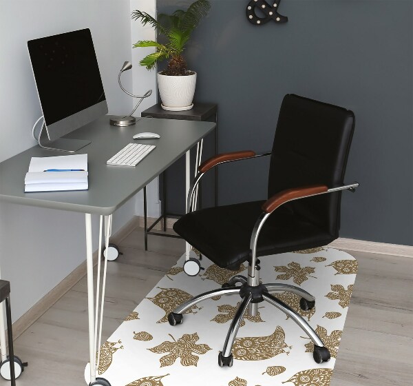 Alfombra para silla de escritorio Hojas y búhos