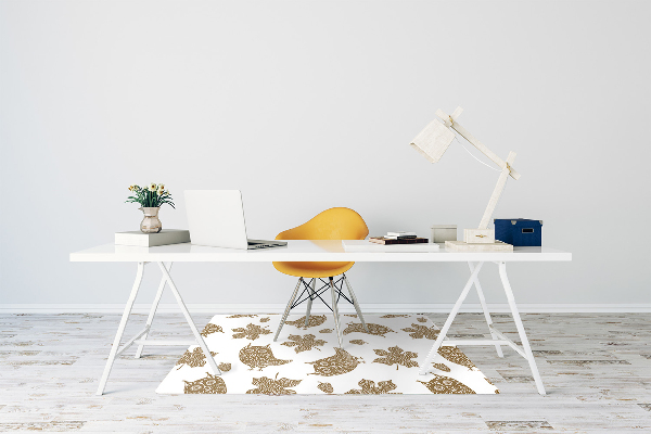 Alfombra para silla de escritorio Hojas y búhos