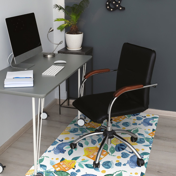 Alfombra para silla de escritorio Hipopótamo
