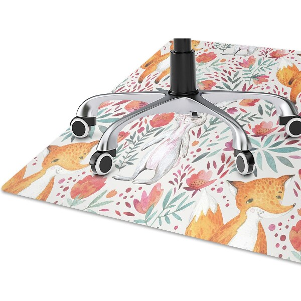 Alfombrilla para silla de escritorio Zorro y conejo