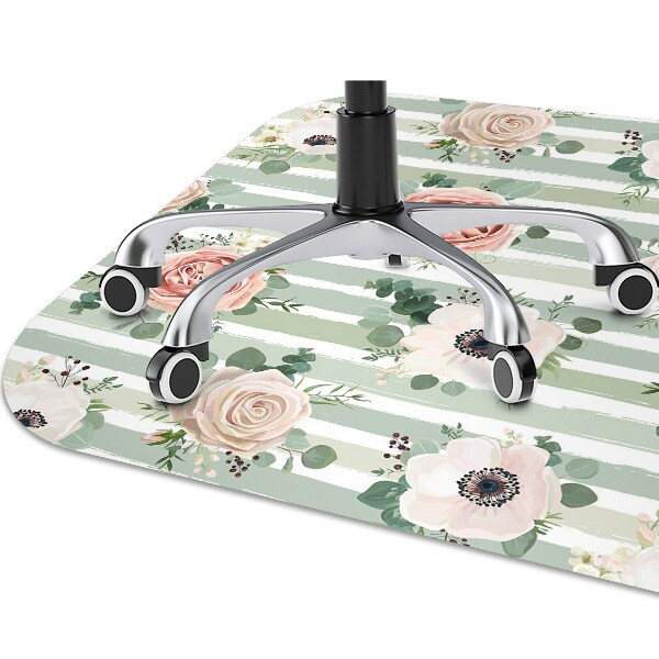Alfombra silla ordenador Rosas a rayas