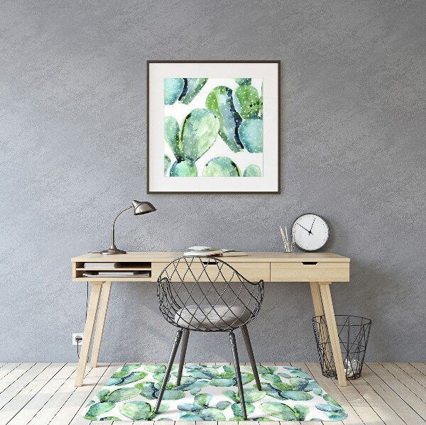 Alfombra para silla de escritorio Cactus verdes