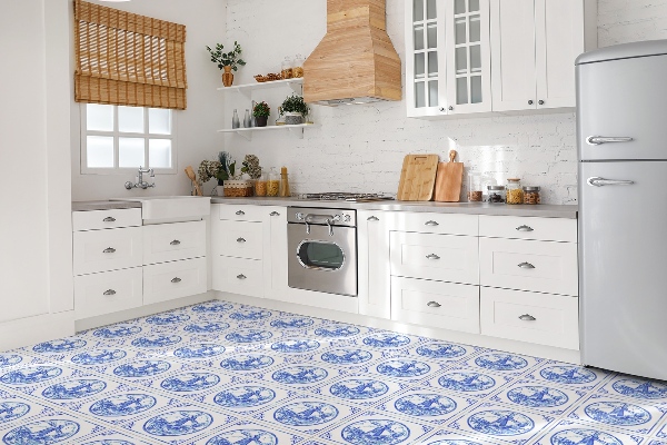 Baldosas vinílicas autoadhesivas Molino de viento de estilo azulejos