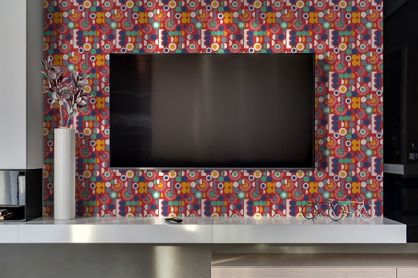 Revestimiento de pared de PVC Patrón vintage geométrico