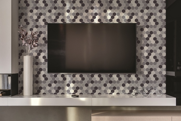 Revestimiento pared pvc Hexágonos